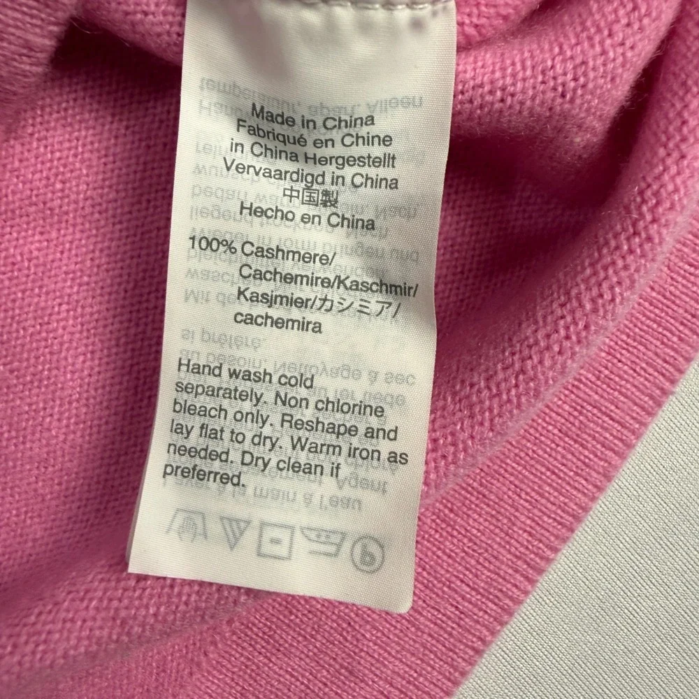 J. Crew Womens Pink Short Sleeve 100% Cashmere‎ Sweater Top Size Small